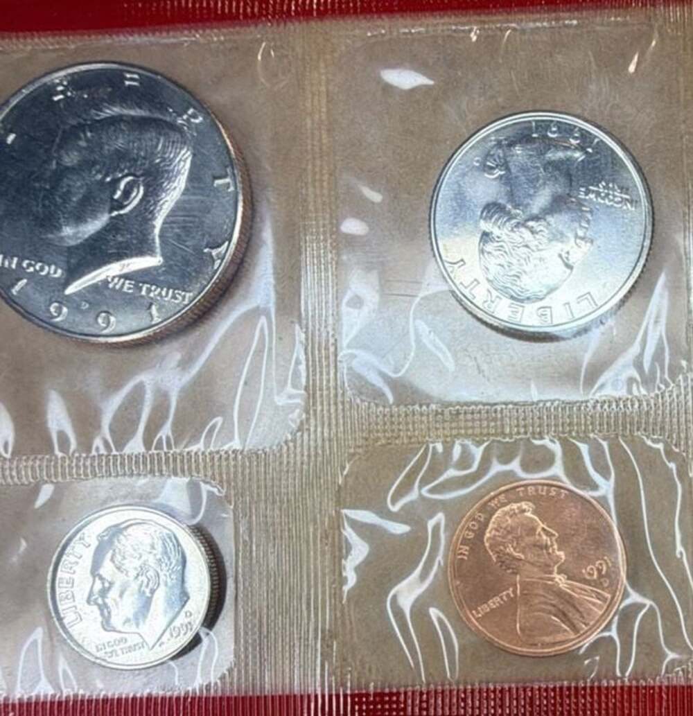 1991 US Mint Uncirculated Denver Mint Set 6-Coin Pack - Picture 5 of 7